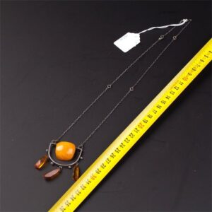Natural Baltic Amber necklace on Silver chain. — image 2
