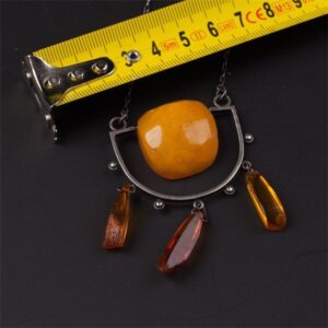 Natural Baltic Amber necklace on Silver chain. — image 3