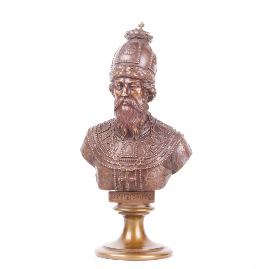 Russian bronze bust of Tzar Boris Godunov, F. Chopin — image 1