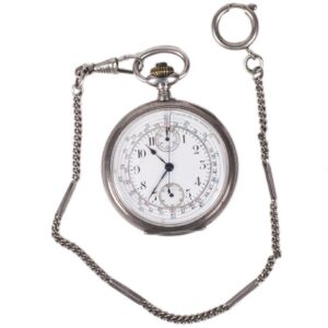 Silver chronograph pocket watch "Zenith" — image 1