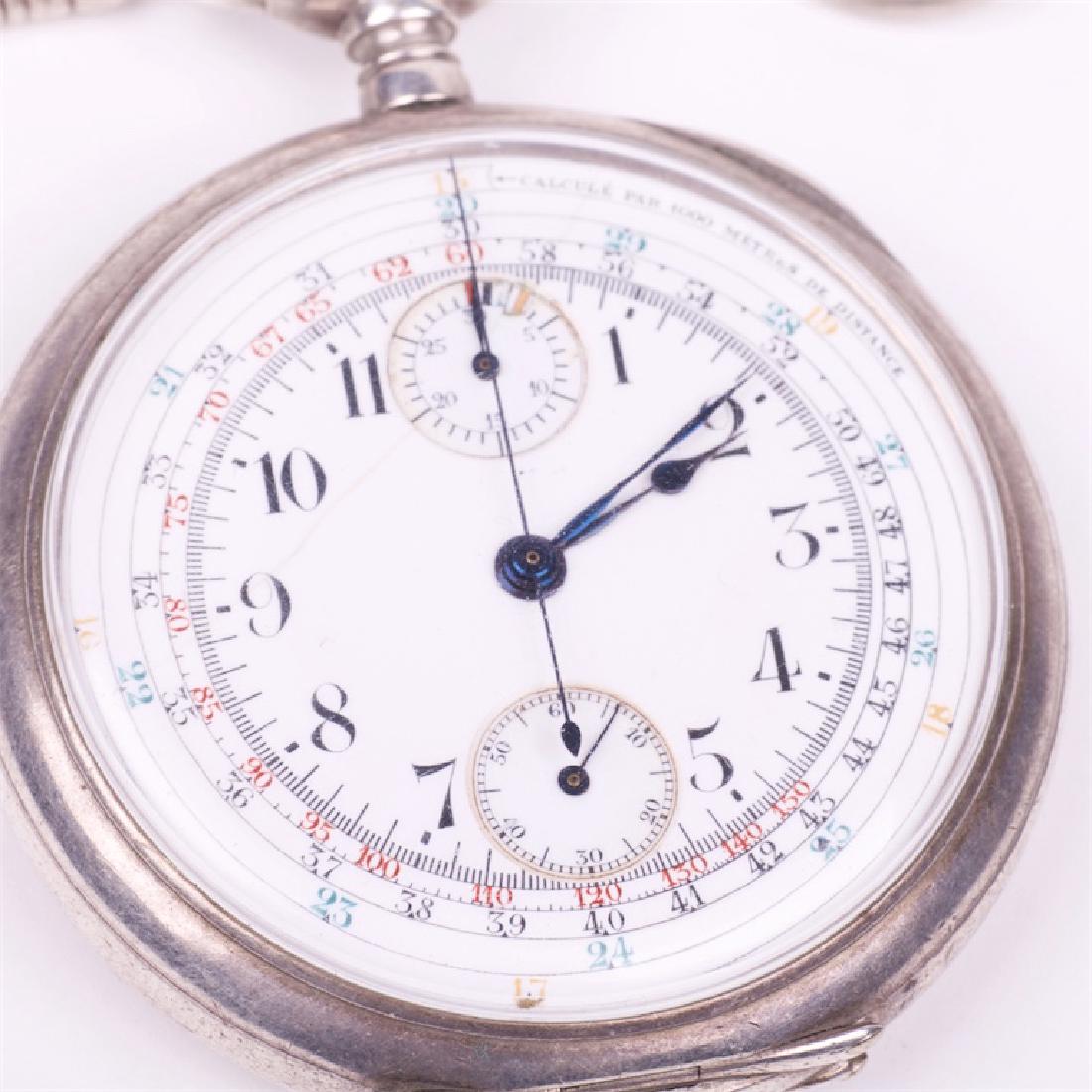 Silver chronograph pocket watch "Zenith" — image 2