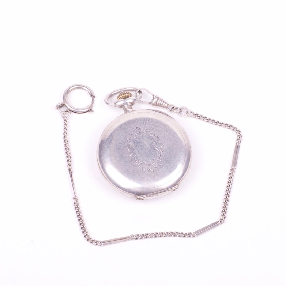 Silver chronograph pocket watch "Zenith" — image 4