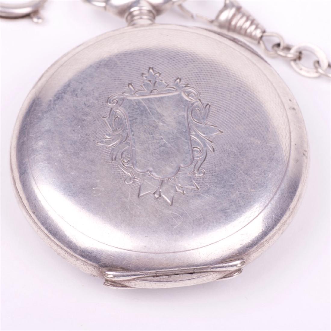 Silver chronograph pocket watch "Zenith" — image 5