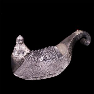Grand Russian Bogatyr gem-set silver kovsh — image 1