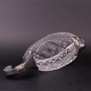 Grand Russian Bogatyr gem-set silver kovsh — image 5