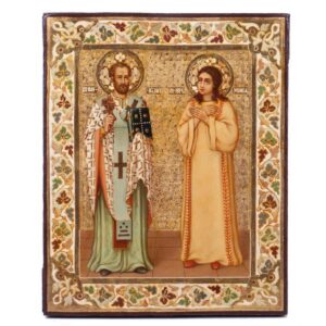 Icon of Saint John of Zlatoust and Saint Martyr Iraida — image 1