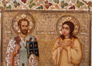 Icon of Saint John of Zlatoust and Saint Martyr Iraida — image 2