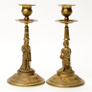 Pair of bronze gilded candlesticks. Russia, second half — image 1