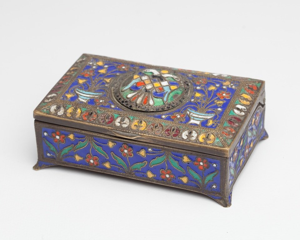 Stash. Bronze and enamel. Russian Imperial eagle — image 1
