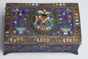 Stash. Bronze and enamel. Russian Imperial eagle — image 2