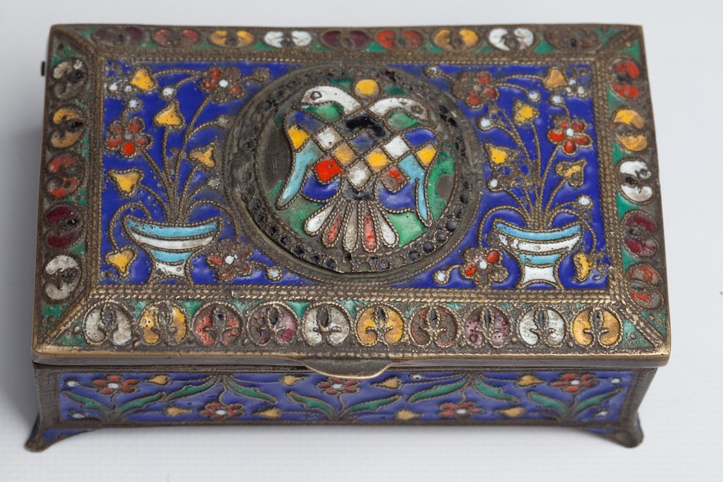 Stash. Bronze and enamel. Russian Imperial eagle — image 2