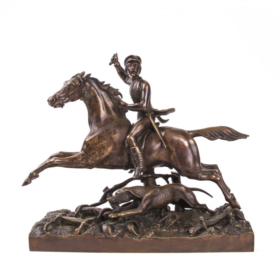 Rare Russian "Hunting" bronze sculpture — image 1
