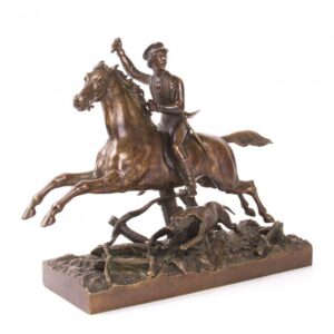 Rare Russian "Hunting" bronze sculpture — image 2