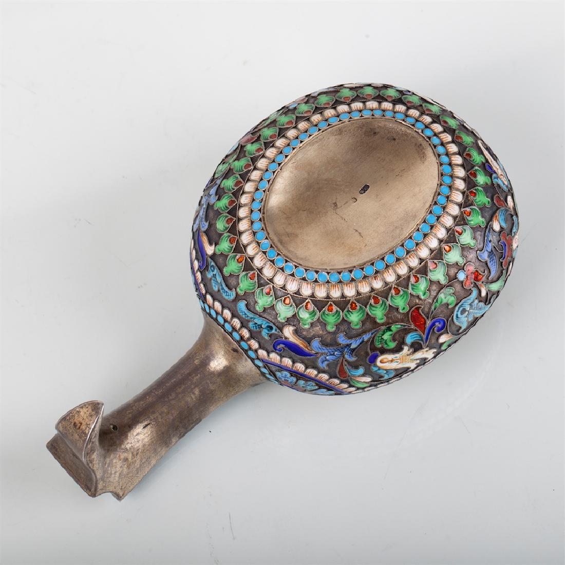 Russian silver-gilt and enamel kovsh — image 5