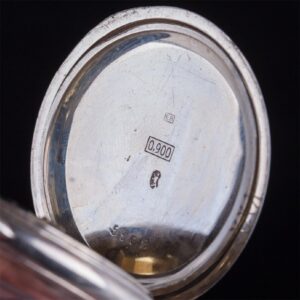 Open face silver pocket watch — image 6