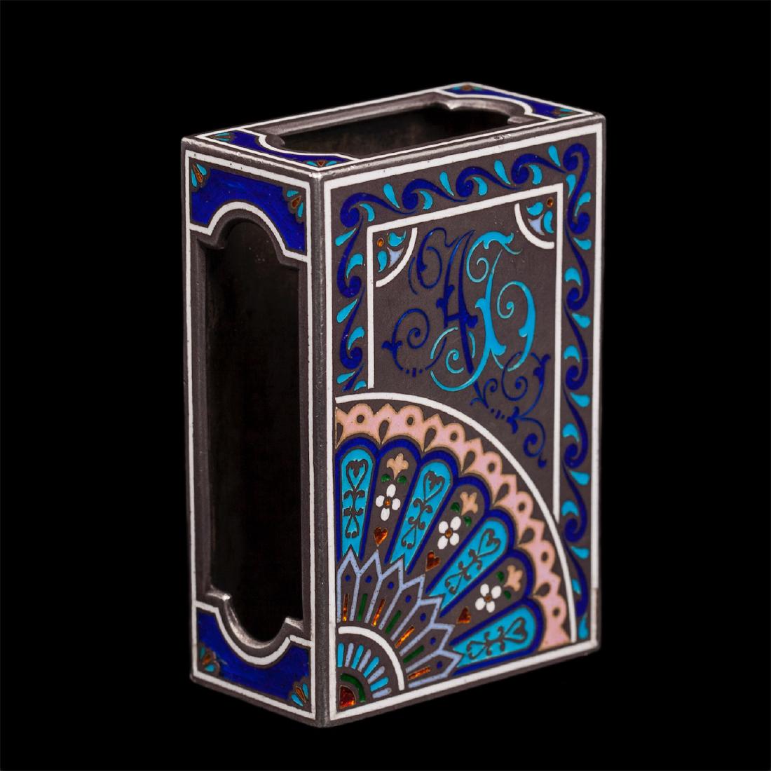 Russian commemorative silver match holder — image 2