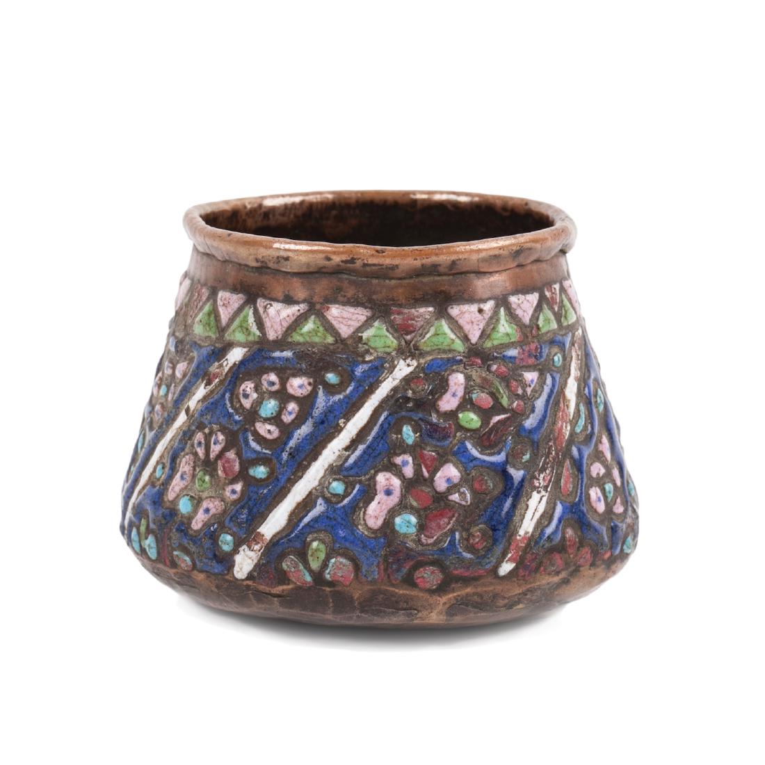 Russian copper and enamel salt cellar — image 1