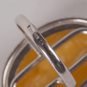 Silver ring with amber. — image 4