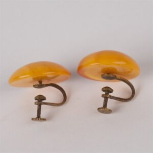 Amber earclips. — image 2