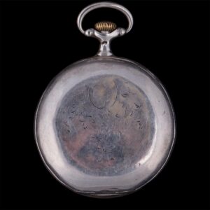 "Omega" silver open face pocket watch — image 2