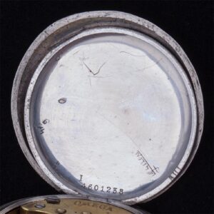 "Omega" silver open face pocket watch — image 6