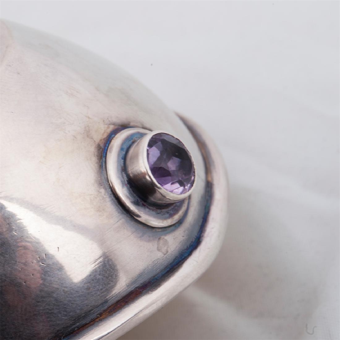 Russian silver-gilt and gem set (amethyst) kovsh — image 5