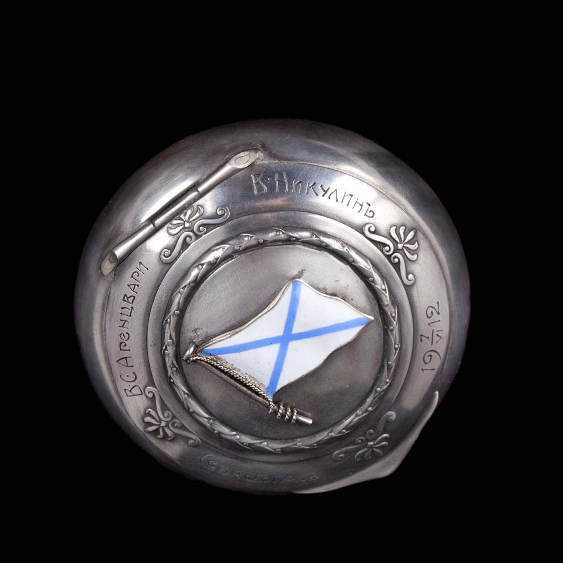 Russian silver snuff box with St Andrew flag — image 5