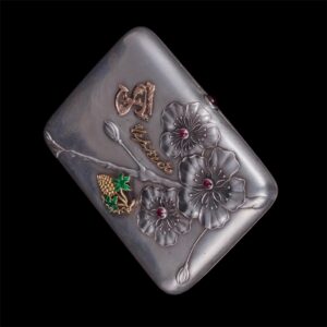 Elegant Faberge silver cigarette case — image 1