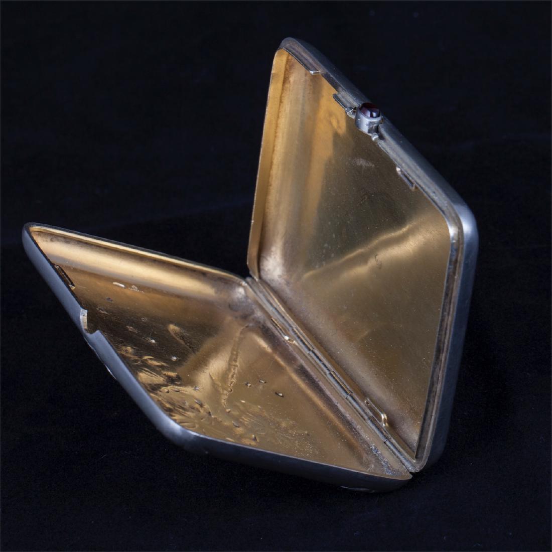 Elegant Faberge silver cigarette case — image 3