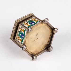 Russian cast silver and cloisonne enamel casket — image 4