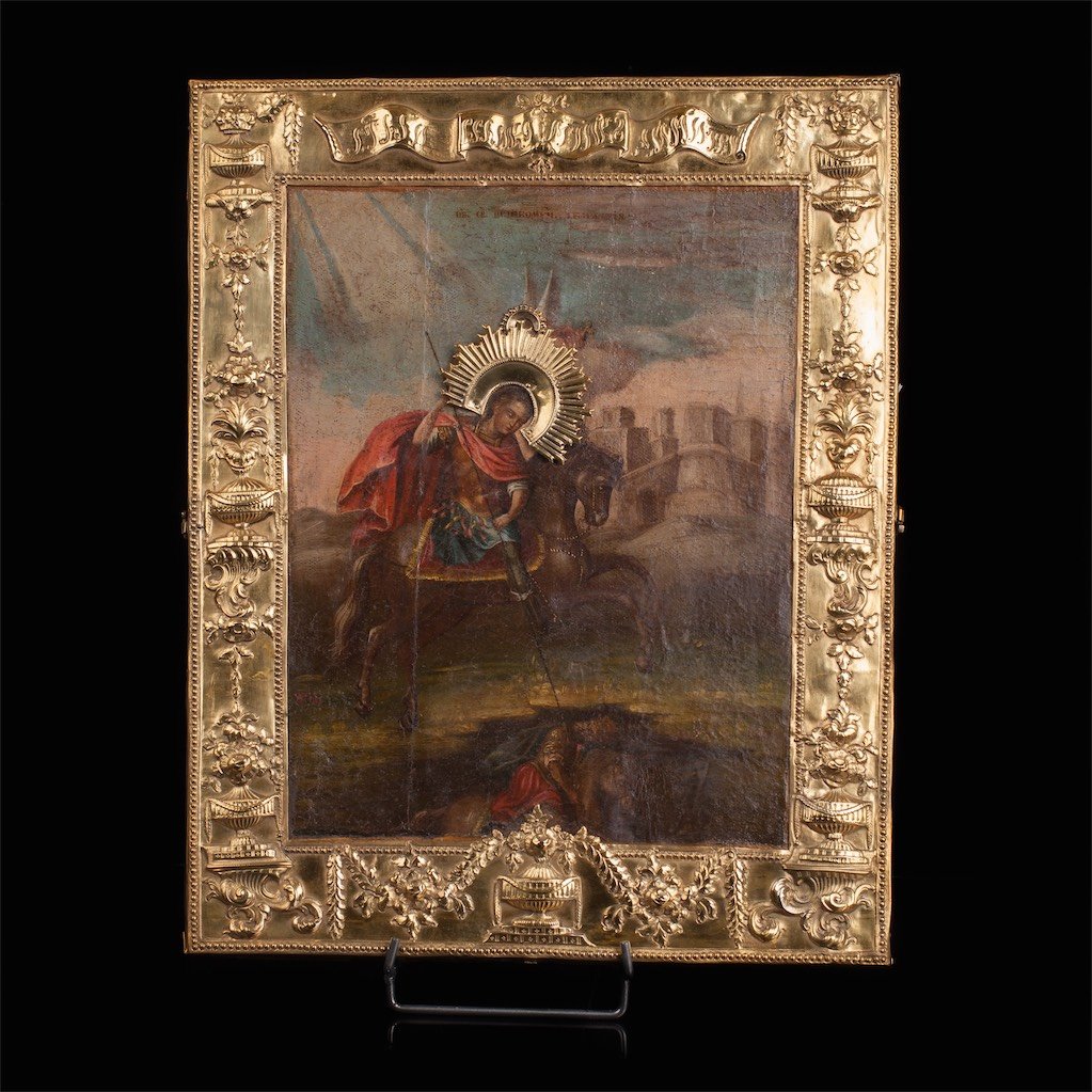 Russian icon of Dimitriy of Thessalonica on horseback — image 1