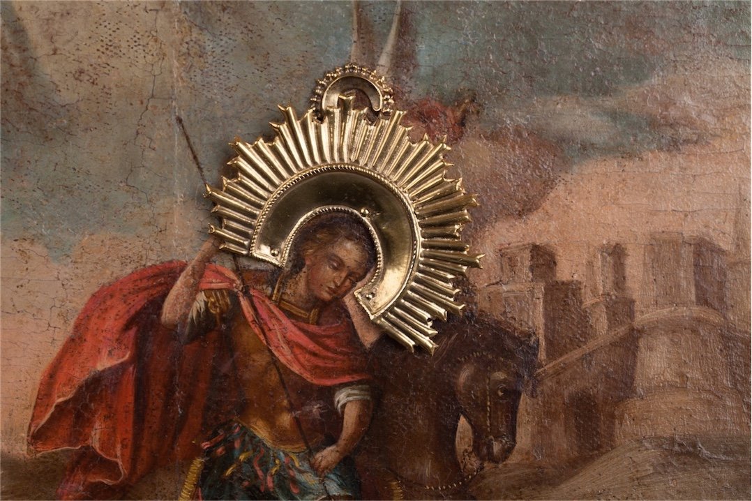 Russian icon of Dimitriy of Thessalonica on horseback — image 3