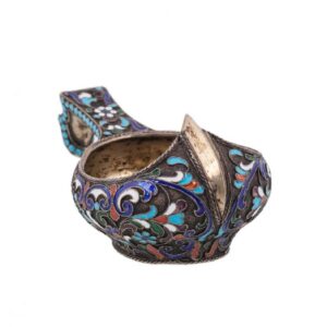 Russian silver-gilt and enamel kovsh — image 2