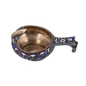 Russian silver-gilt and enamel kovsh — image 5