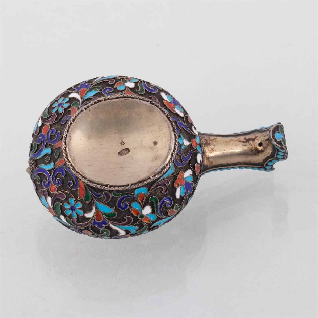 Russian silver-gilt and enamel kovsh — image 6