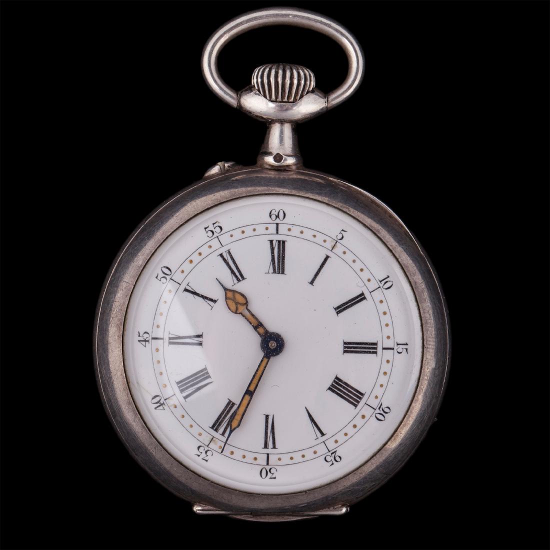 Silver pocket watch with depiction of Jeanne d'Arc — image 1