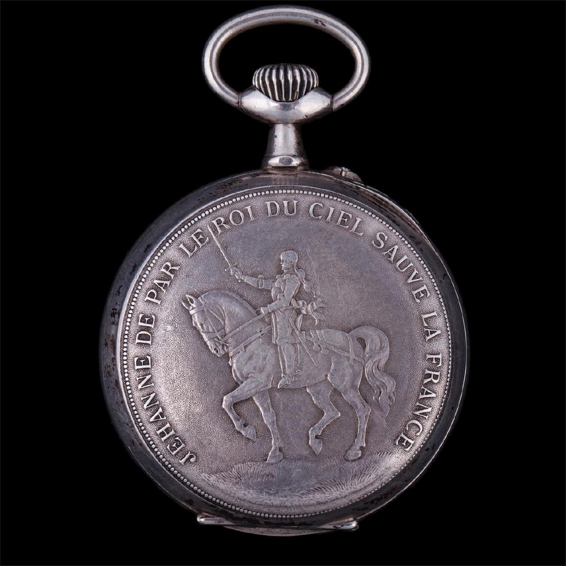 Silver pocket watch with depiction of Jeanne d'Arc — image 2