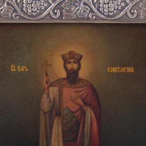 Russian Art Nouveau style icon of Saint Tzar Konstantin — image 2