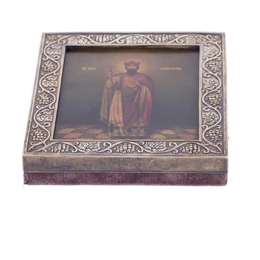 Russian Art Nouveau style icon of Saint Tzar Konstantin — image 3