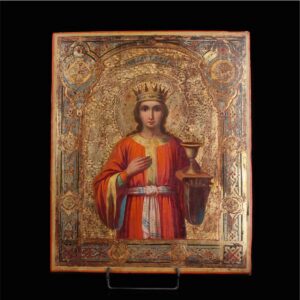 Russian icon of Saint Varvara. The end of the 19th — image 1
