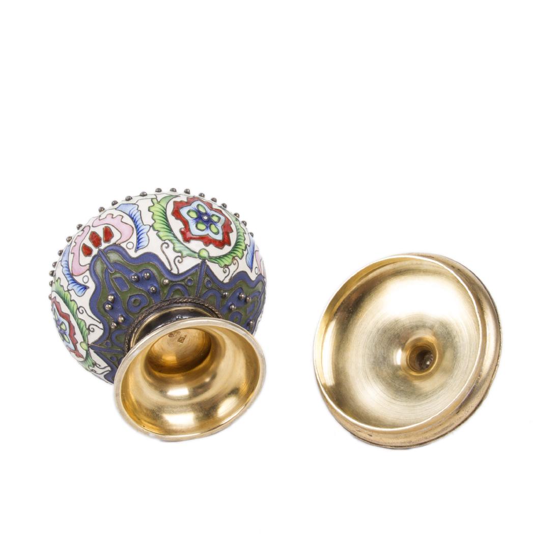 Small silver and enamel vase by F. Ruckert — image 3