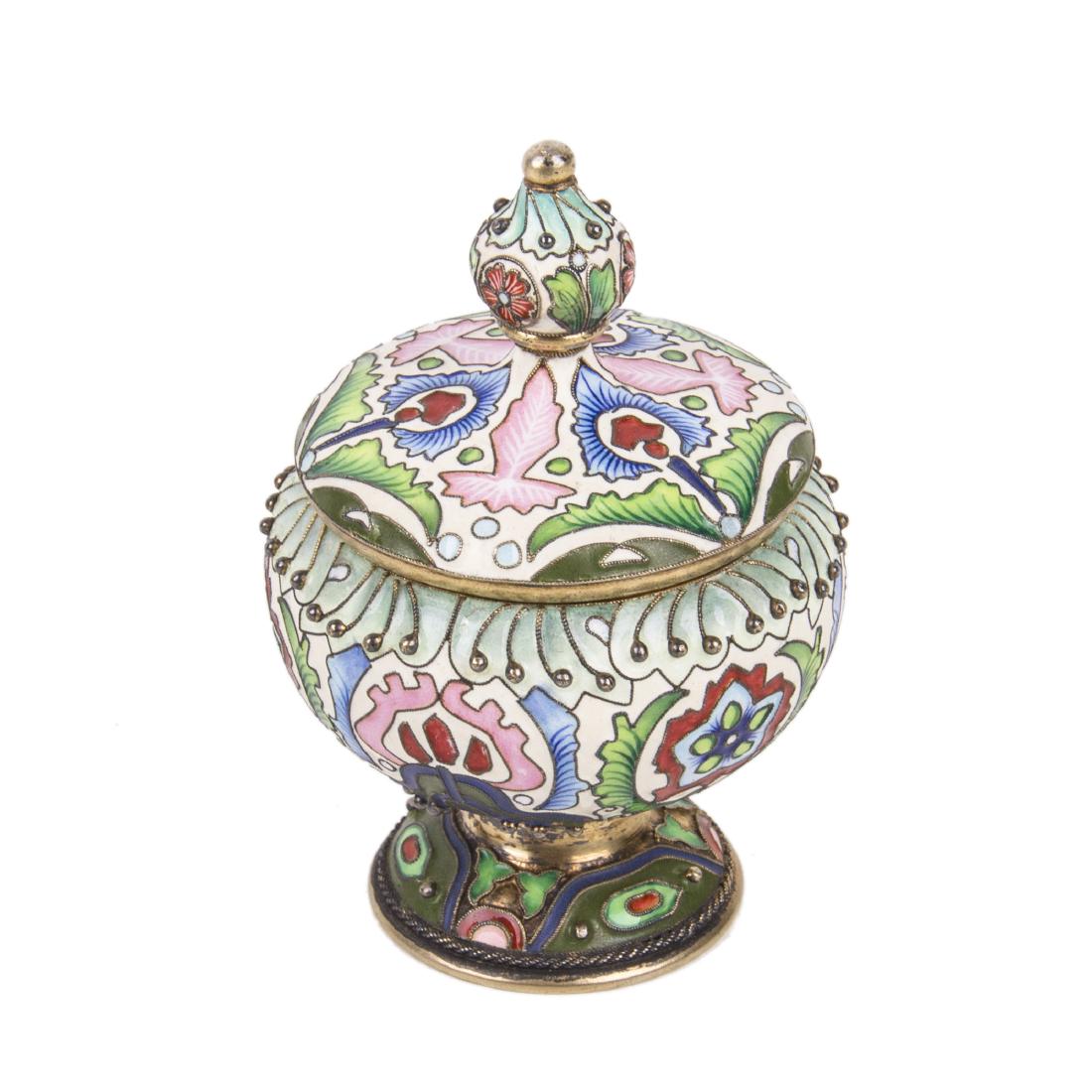 Small silver and enamel vase by F. Ruckert — image 6