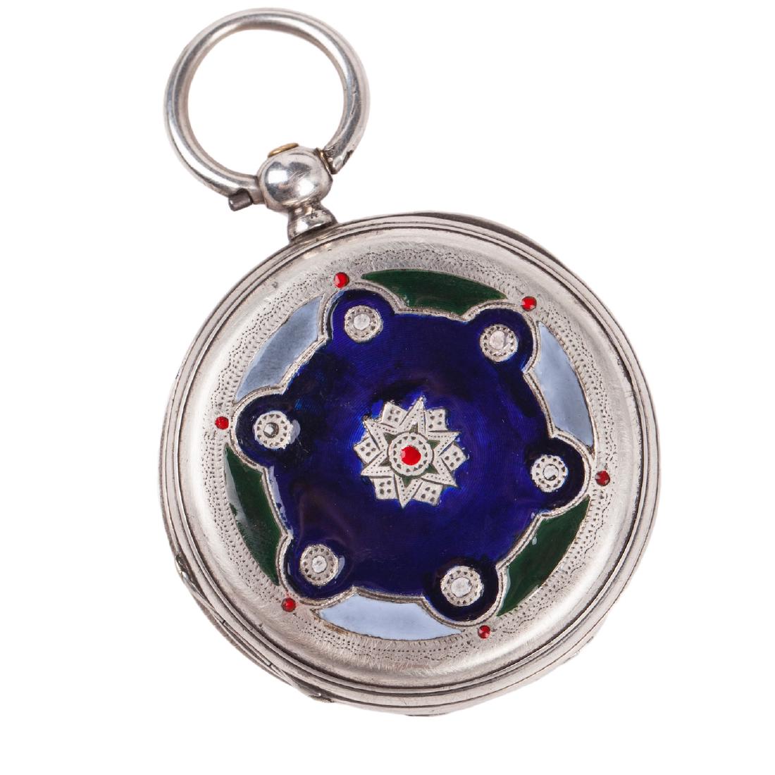 Vacheron silver and enamel hunter case pocket watch — image 4
