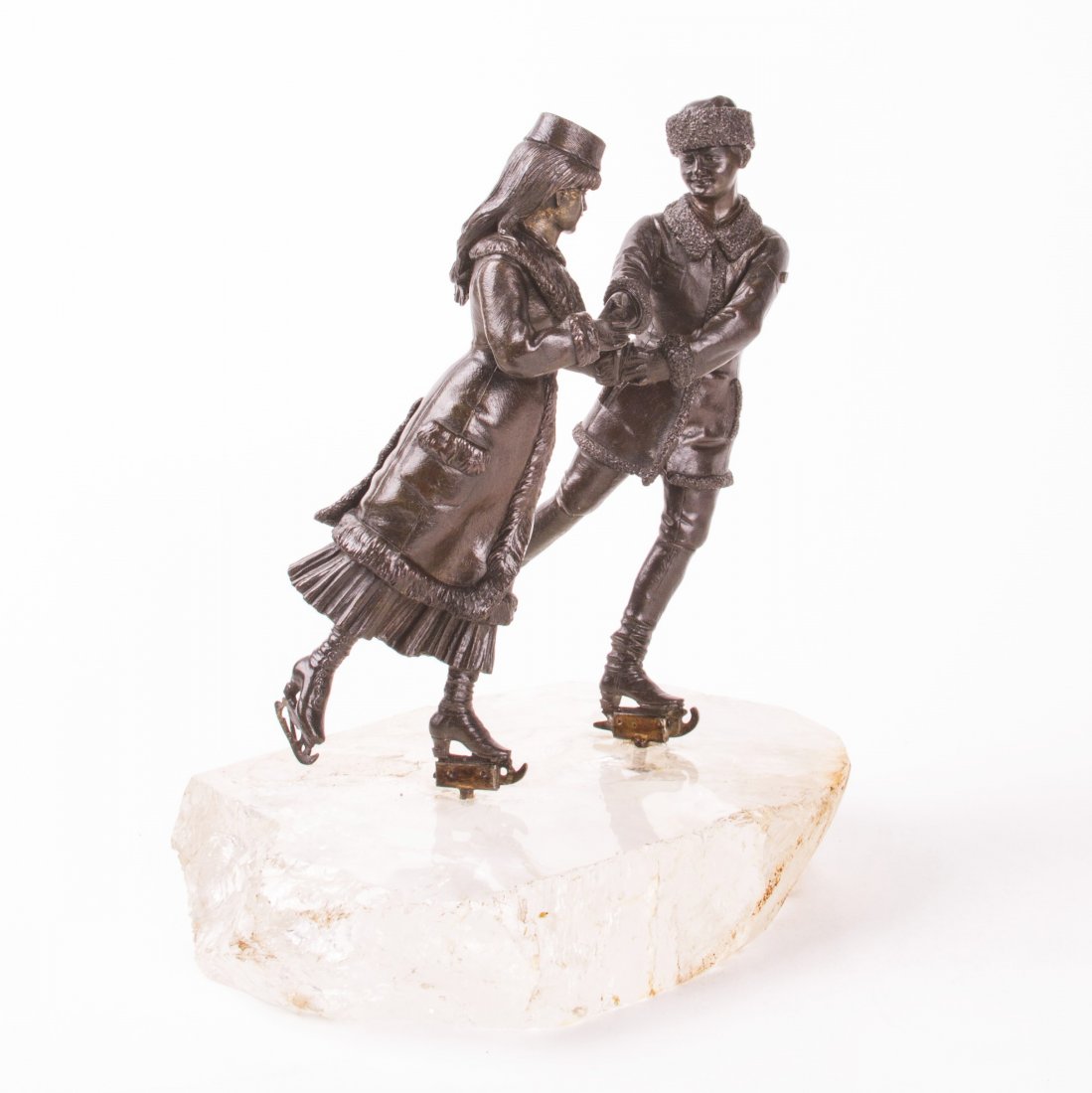 Very rare Russian "Ice Skating" bronze sculpture, 1890 — image 2