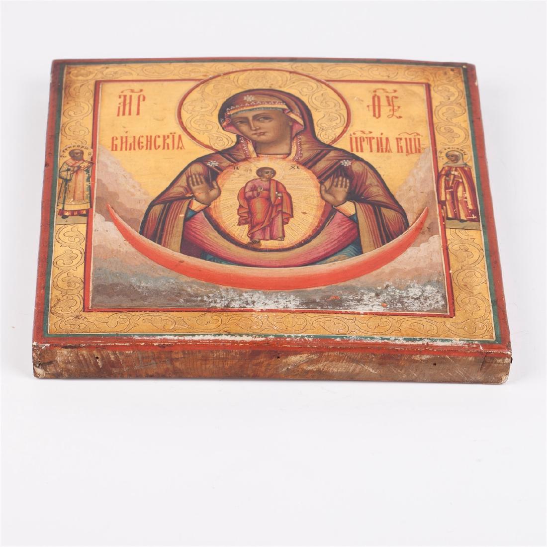 Rare Russian Icon of Mother of God of Vilenskaya — image 4