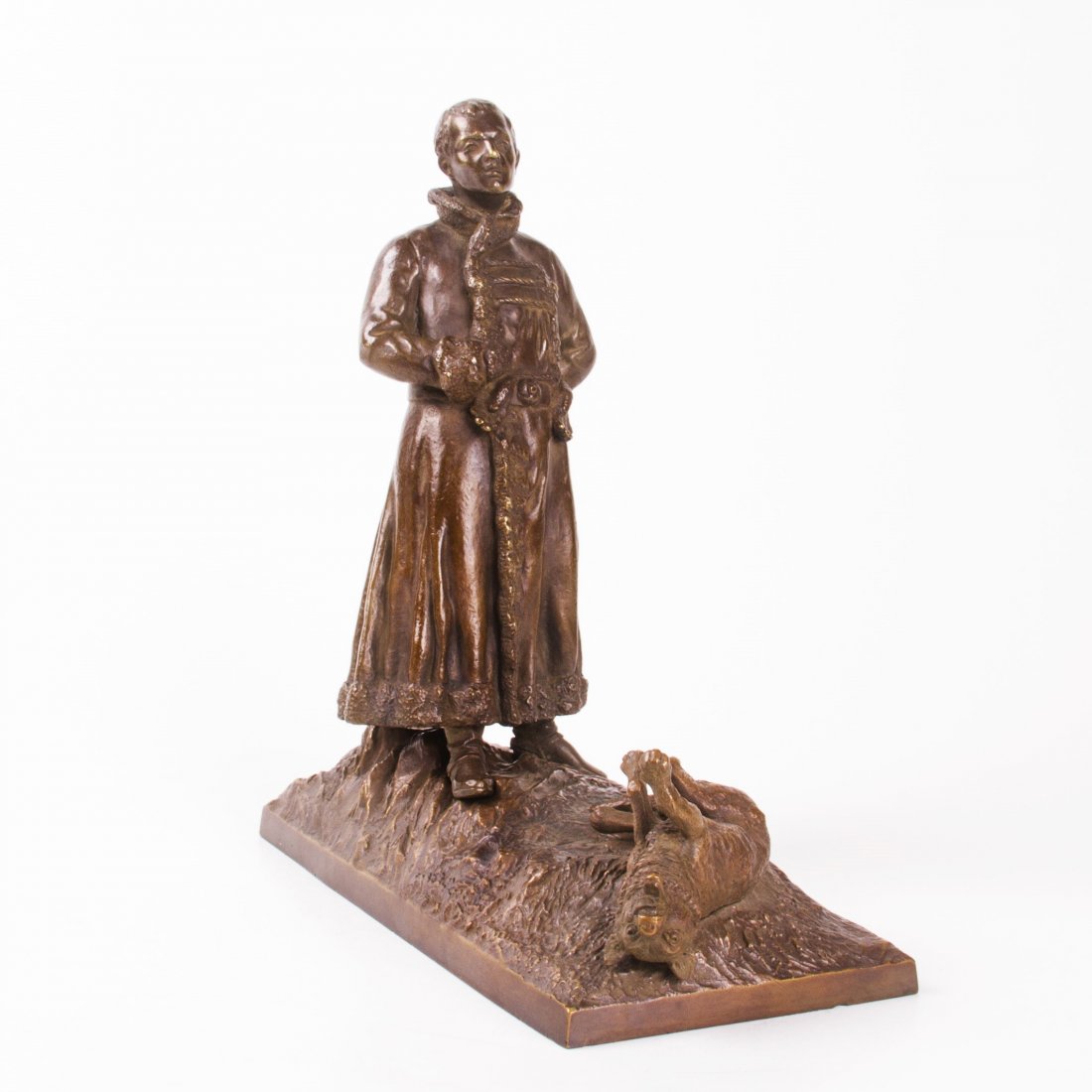 Rare Russian "Successful hunting" bronze sculpture — image 1