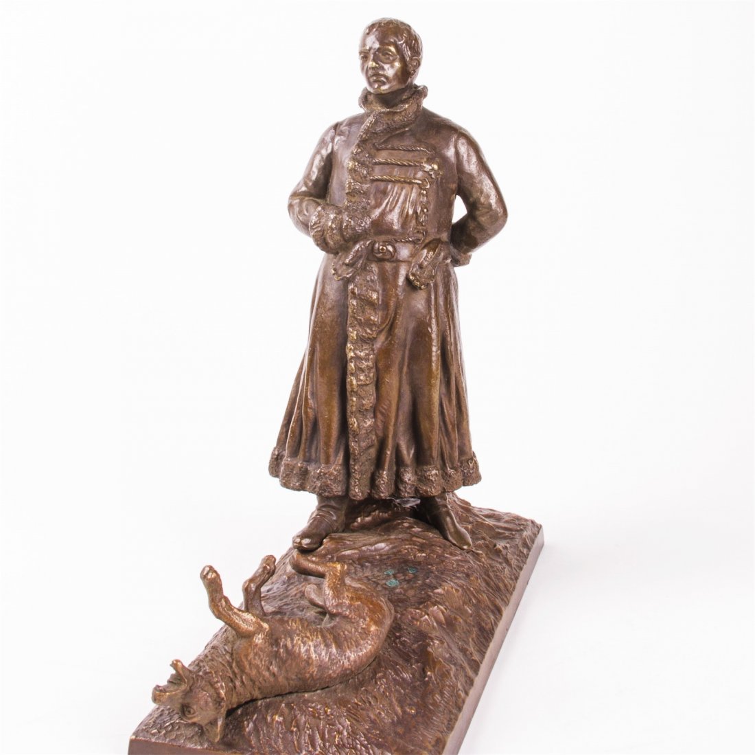 Rare Russian "Successful hunting" bronze sculpture — image 2