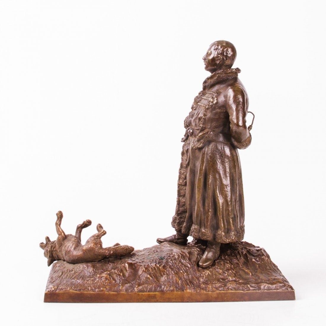 Rare Russian "Successful hunting" bronze sculpture — image 3