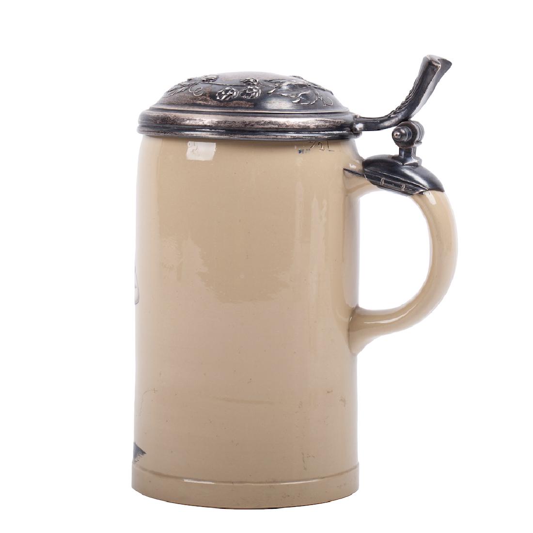 Russian faience and cast silver beer mug — image 3