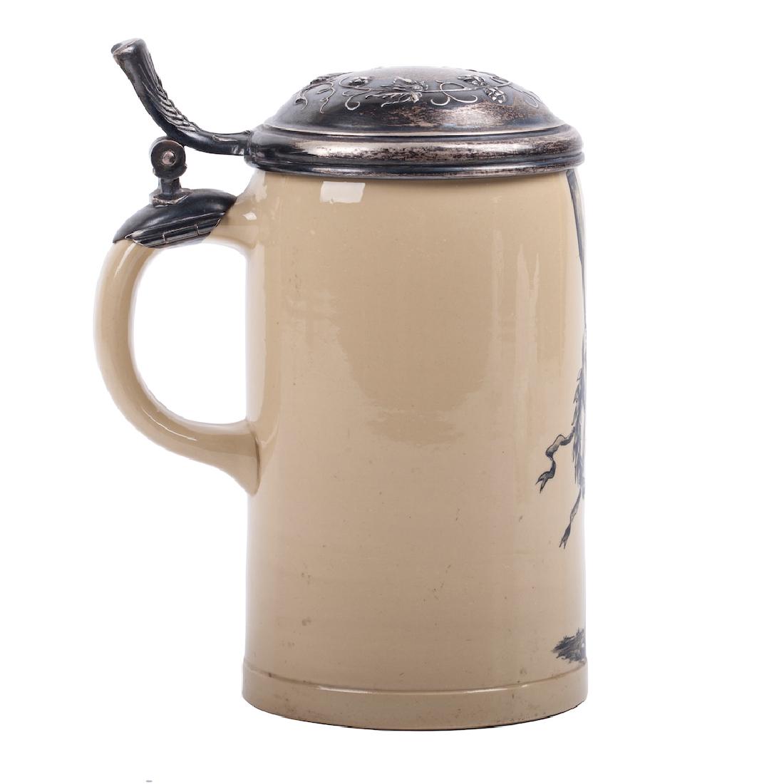 Russian faience and cast silver beer mug — image 4